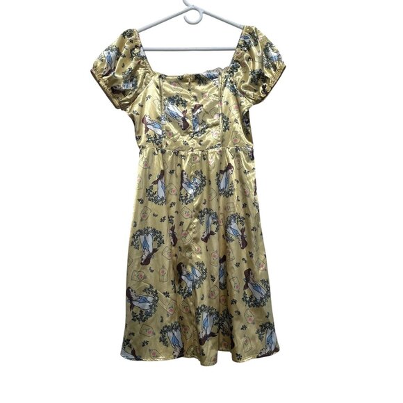 Disney Beauty Beast Belle Novelty Mini Dress Size Small Yellow Sweetheart Corset - Picture 2 of 16